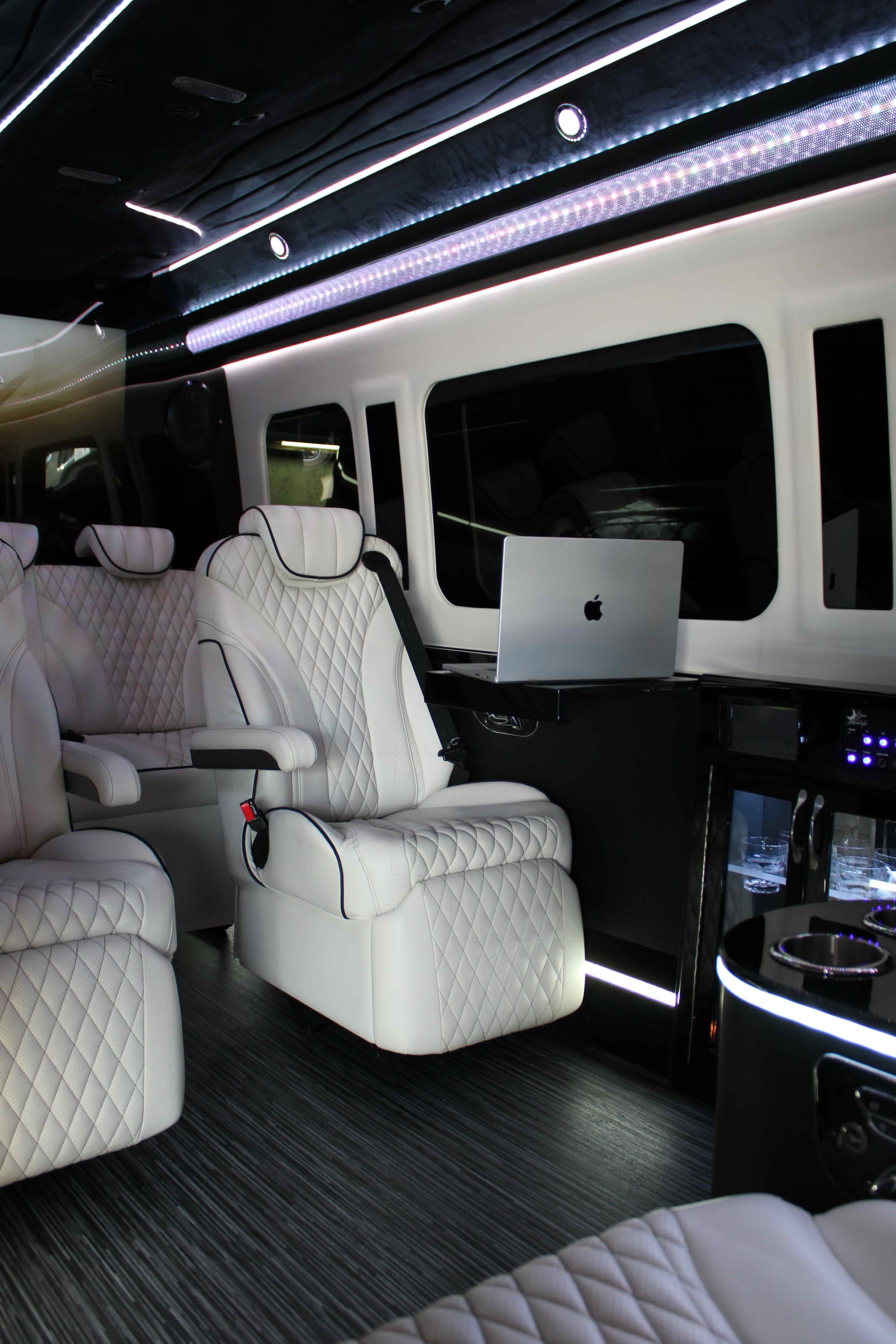 Miami Bliss Executive Sprinter van for hourly car service and full day hire in Miami