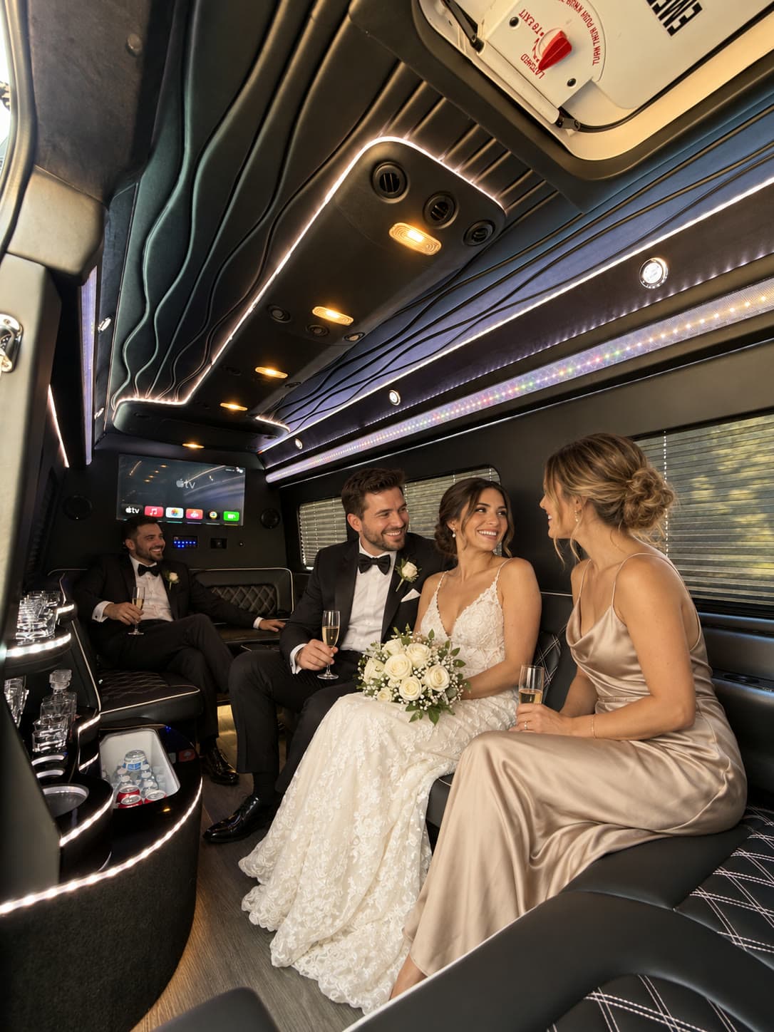 Miami Bliss Executive Sprinter prepared for chauffeured wedding transportation in Miami